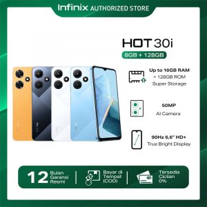 Infinix Hot 30i 8/128GB – RAM Tambahan Hingga 16 GB – Kamera AI 50MP – 90HZ 6,6” HD+