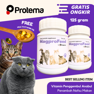 MAGPROFEED – VITAMIN SUPLEMEN KUCING 125GR | PENGGEMBUL ANABUL, BULU PANJANG, CEGAH KERONTOKAN, MENAMBAH NAFSU MAKAN