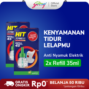 [PROMO BELI 2] HIT Elektrik GoodKnight Xpress Refill Apple 45H -Isi Ulang Obat Nyamuk Elektrik Listrik Otomatis Harum Good Knight